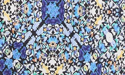 NIC+ZOE NIC+ZOE Becca Filigree Tile Sleeveless Dress in Blue Multi — Women Summer blue Dresses