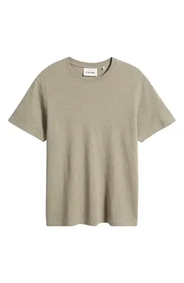 FRAME FRAME Duo Fold Cotton T-Shirt in Heather Dark Beige — Men Autumn tan Tops