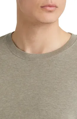 FRAME FRAME Duo Fold Cotton T-Shirt in Heather Dark Beige — Men Autumn tan Tops