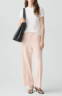 Theory Theory Pull-On Wide Leg Pants in Sheer Pink — Women Spring beige Trousers & Chinos