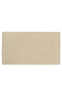 Vince Vince Continental Croc Embossed Nubuck Leather Wallet in Marzipan — Women Spring beige Accessories