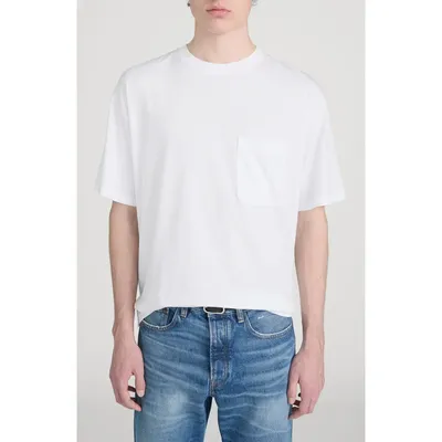 FRAME FRAME Relaxed Pima Cotton Pocket T-Shirt in White — Men Winter white T-Shirts & Tees