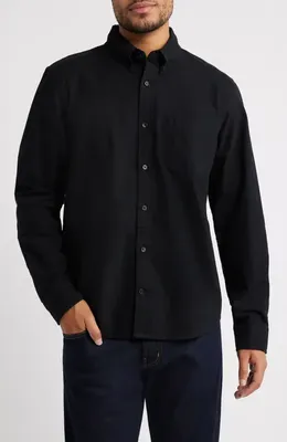 AG AG Dean Classic Fit Button-Down Shirt in True Black — Men Winter black Tops