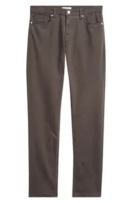FRAME FRAME L'Homme Slim Fit Five-Pocket Twill Pants in Dark Chocolate — Men Winter black Pants