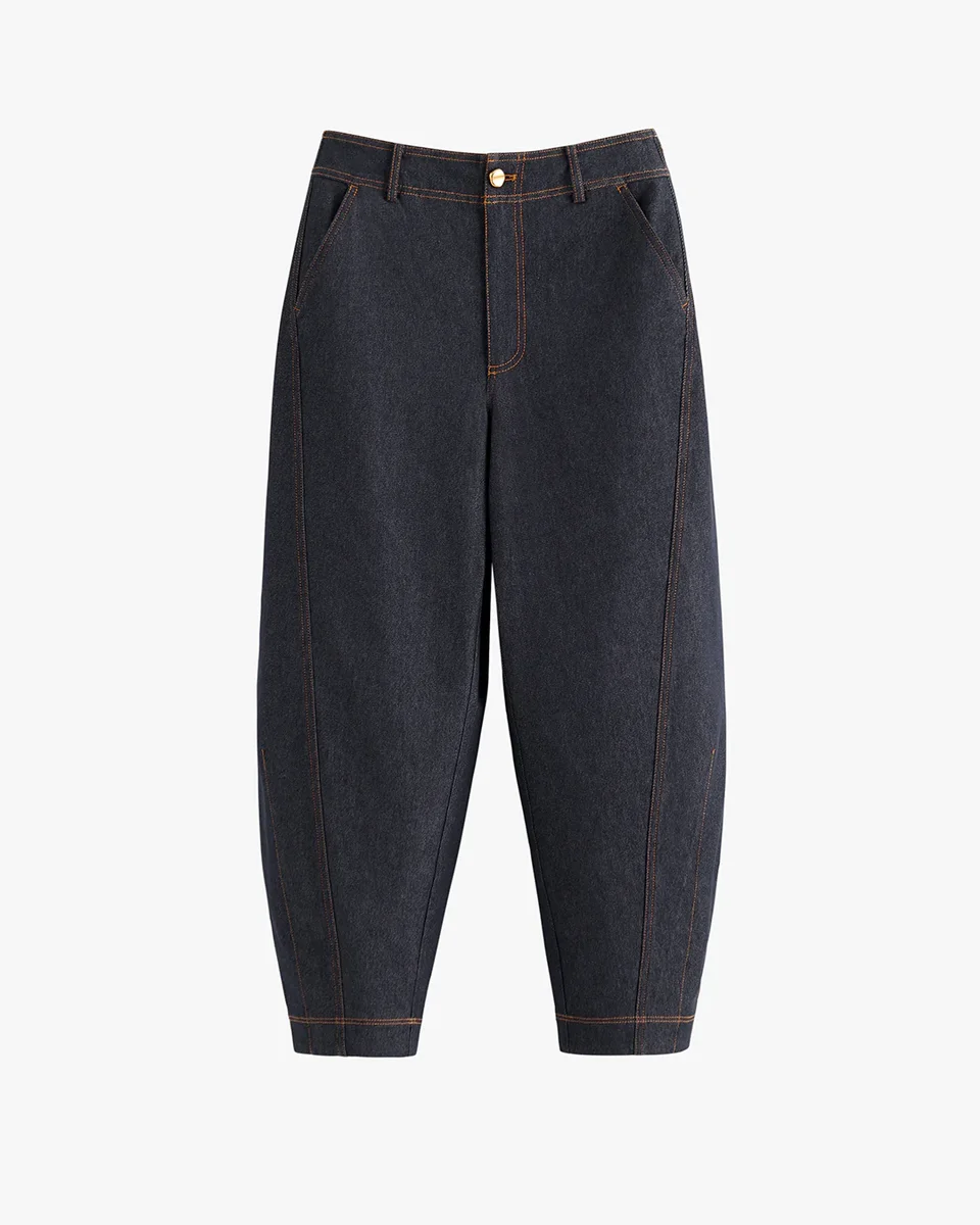 Cuyana Barrel Pant - Indigo / Extra in purple — Winter purple Pants