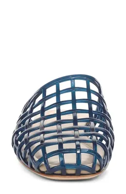 Vince Vince Barcelona Jelly Cage Mule in Cosmic Blue — Women Winter navy Shoes