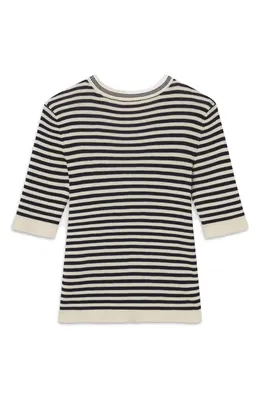 FRAME FRAME The Cruise Rib Sweater in Cream Multi — Women Winter navy Tops