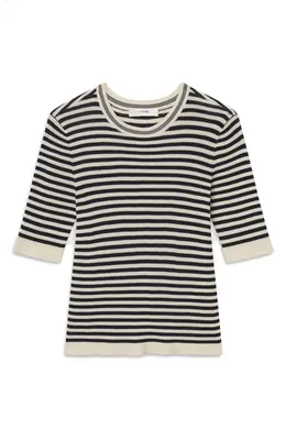FRAME FRAME The Cruise Rib Sweater in Cream Multi — Women Winter navy Tops