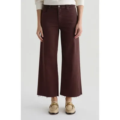 AG AG Saige Raw Hem Ankle Wide Leg Jeans in Coffee Bean — Women Autumn chocolate Pants