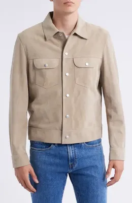 FRAME FRAME Suede Trucker Jacket in Oxford Beige — Men Autumn beige Outerwear