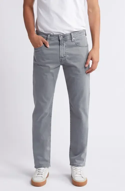 AG AG Everett Stretch Sateen Slim Straight Pants in Sulfur Bayside Road — Men Summer grey Pants