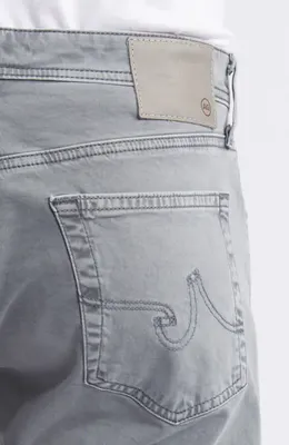 AG AG Everett Stretch Sateen Slim Straight Pants in Sulfur Bayside Road — Men Summer grey Pants