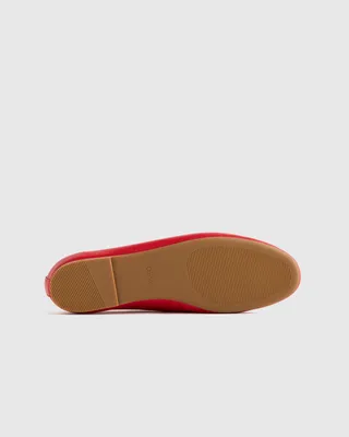 Quince Quince | Women's Italian Leather Glove Ballet Flat in Cherry — Women Spring red Accessories