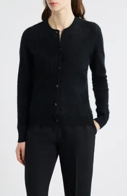 Theory Theory Brushed Cashmere Cardigan in Black — Women Winter black Tops
