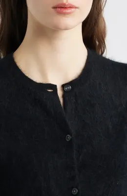 Theory Theory Brushed Cashmere Cardigan in Black — Women Winter black Tops