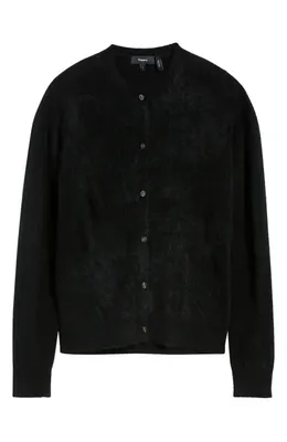 Theory Theory Brushed Cashmere Cardigan in Black — Women Winter black Tops