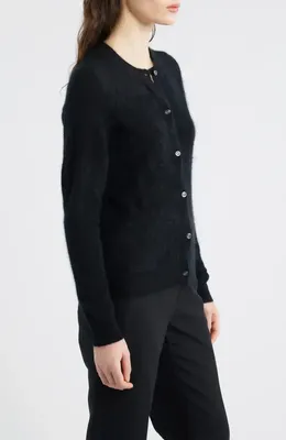 Theory Theory Brushed Cashmere Cardigan in Black — Women Winter black Tops