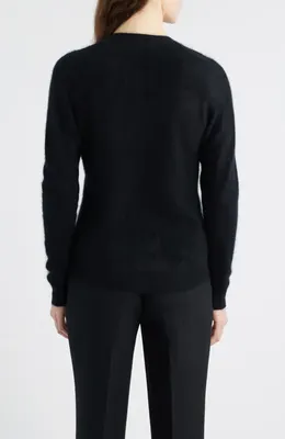 Theory Theory Brushed Cashmere Cardigan in Black — Women Winter black Tops