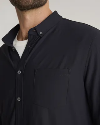 Quince Quince | Men's ProPique Performance Button Down in Black — Men Winter black Athletic Tops