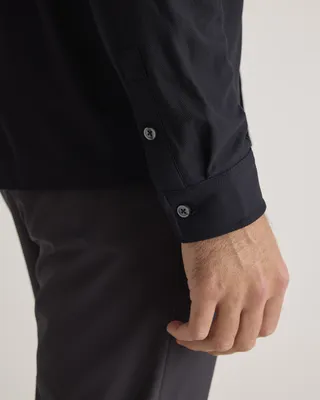 Quince Quince | Men's ProPique Performance Button Down in Black — Men Winter black Athletic Tops