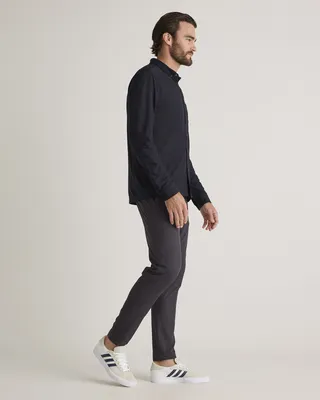 Quince Quince | Men's ProPique Performance Button Down in Black — Men Winter black Athletic Tops