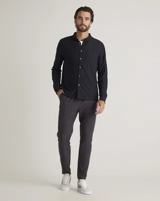 Quince Quince | Men's ProPique Performance Button Down in Black — Men Winter black Athletic Tops