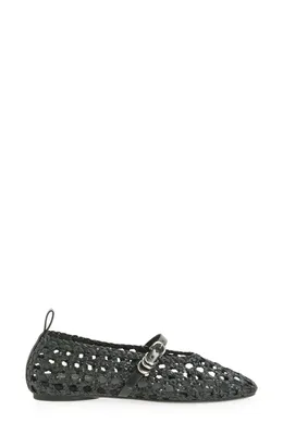 rag & bone rag & bone Spire Woven Mary Jane Flat in Black — Women Winter black Shoes