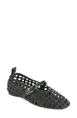 rag & bone rag & bone Spire Woven Mary Jane Flat in Black — Women Winter black Shoes