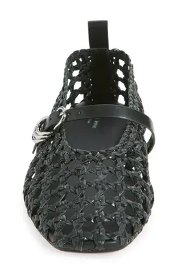 rag & bone rag & bone Spire Woven Mary Jane Flat in Black — Women Winter black Shoes