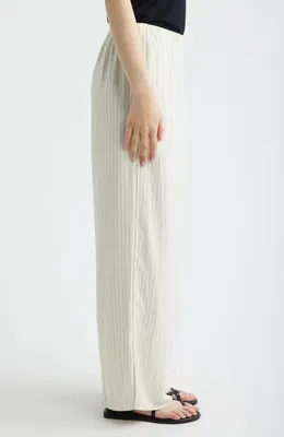 Theory Theory Slit Hem Wide Leg Pants in Rice Multi — Women Spring white Pants