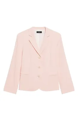 Theory Theory Shrunken Linen Blend Jacket in Warm Pink — Women Spring pink Outerwear