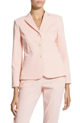 Theory Theory Shrunken Linen Blend Jacket in Warm Pink — Women Spring pink Outerwear