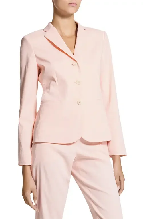 Theory Theory Shrunken Linen Blend Jacket in Warm Pink — Women Spring pink Outerwear