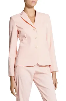 Theory Theory Shrunken Linen Blend Jacket in Warm Pink — Women Spring pink Outerwear
