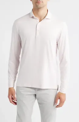 johnnie-O johnnie-O Swing Long Sleeve Performance Polo in Lollipop — Men Spring beige Tops