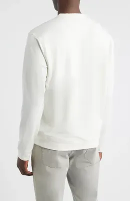 johnnie-O johnnie-O Willard Crewneck Sweatshirt in Sand Dollar — Men Spring white Tops