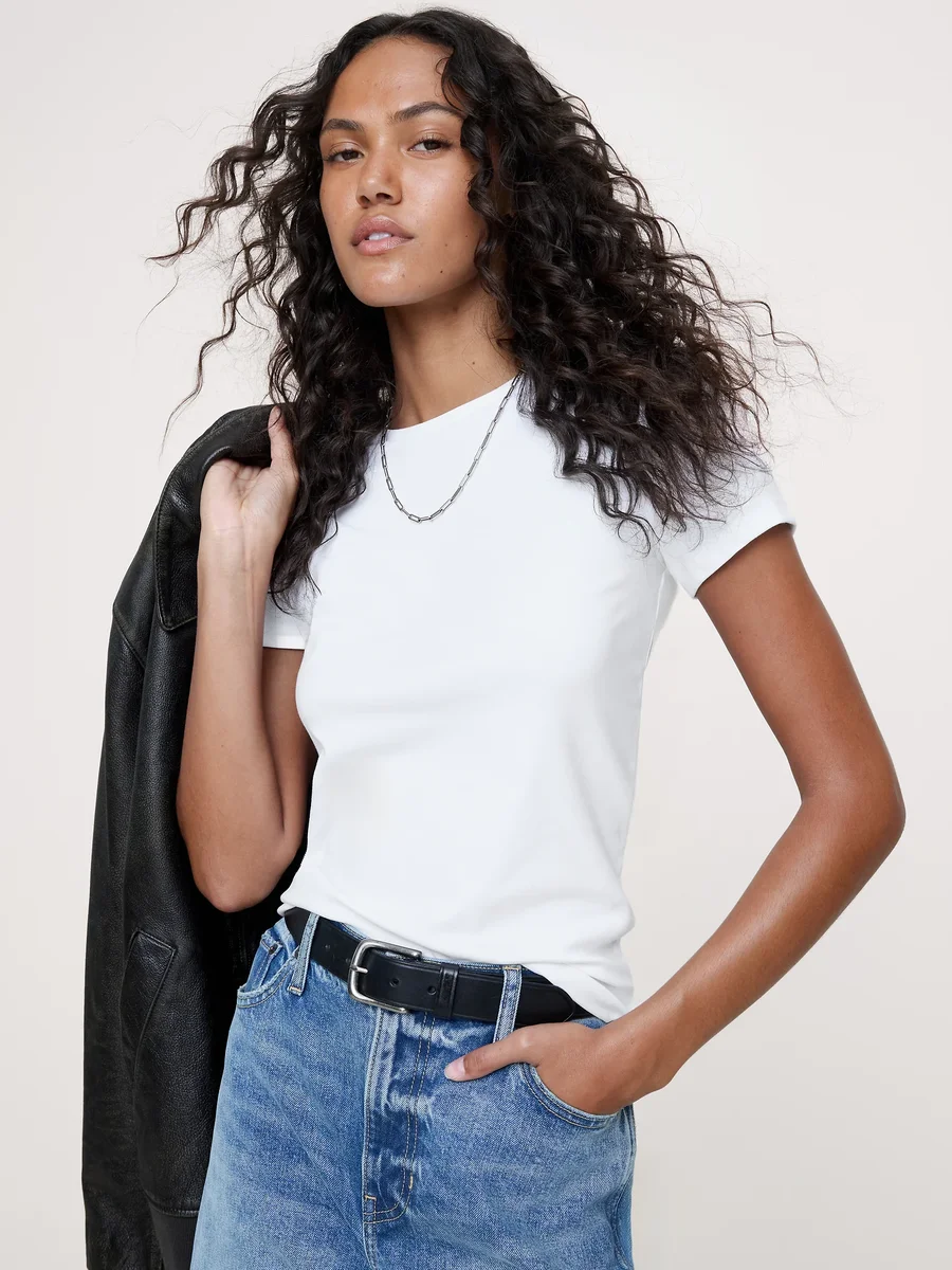 Unknown Refined Baby T-Shirt in White — Women Winter white T-Shirts & Tees