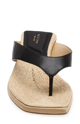 rag & bone rag & bone Jo Espadrille Wedge Flip Flop in Black Beige — Women Autumn tan Shoes