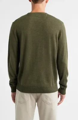 johnnie-O johnnie-O Ronald Merino Wool Sweater in Forged — Men Autumn green Tops