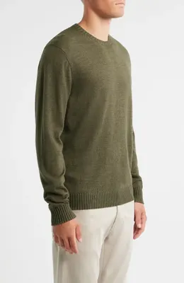 johnnie-O johnnie-O Ronald Merino Wool Sweater in Forged — Men Autumn green Tops