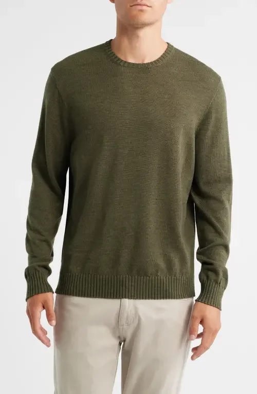 johnnie-O johnnie-O Ronald Merino Wool Sweater in Forged — Men Autumn green Tops