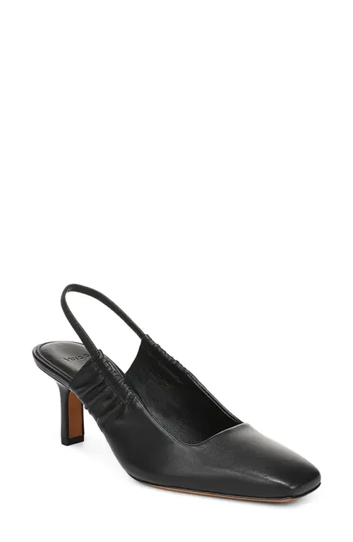 Vince Vince Ven Leather Slingback Pump in Black — Women Winter black Shoes