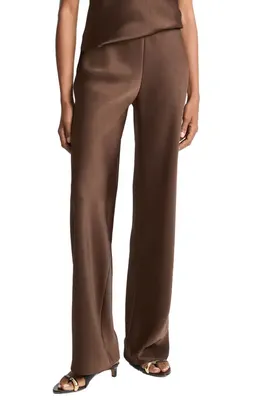 Vince Vince Colette High Waist Fluid Satin Bias Pants in Espresso — Women Autumn brown Pants