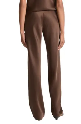 Vince Vince Colette High Waist Fluid Satin Bias Pants in Espresso — Women Autumn brown Pants