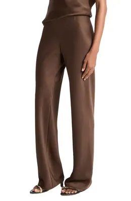 Vince Vince Colette High Waist Fluid Satin Bias Pants in Espresso — Women Autumn brown Pants