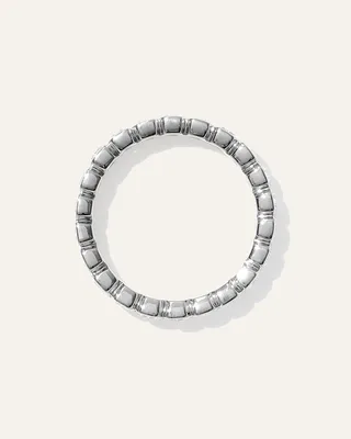 Quince Quince Women's Lab Grown Diamond Emerald North-South Bezel Eternity Band Rings in White Gold — Women Summer white Accessories