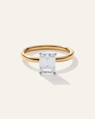 Quince Quince Women's Lab Grown Diamond Emerald Comfort Fit Engagement Ring 2ct in Yellow Gold — Women Spring gold Accessories