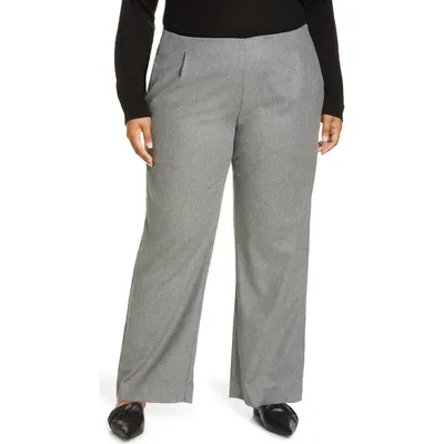 Vince Vince Flannel Pull-On Wide Leg Pants in Thistle — Women Summer grey Pants
