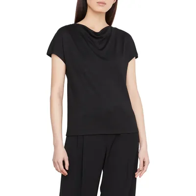 Vince Vince Cowl Neck Top in Black — Women Winter black Tops