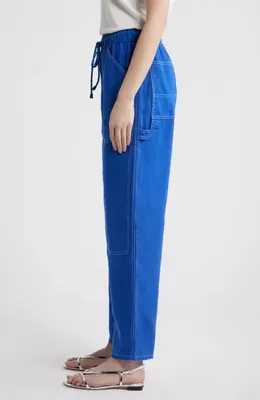 rag & bone rag & bone Atlas Linen Drawstring Carpenter Pants in Royal — Women Winter blue Pants